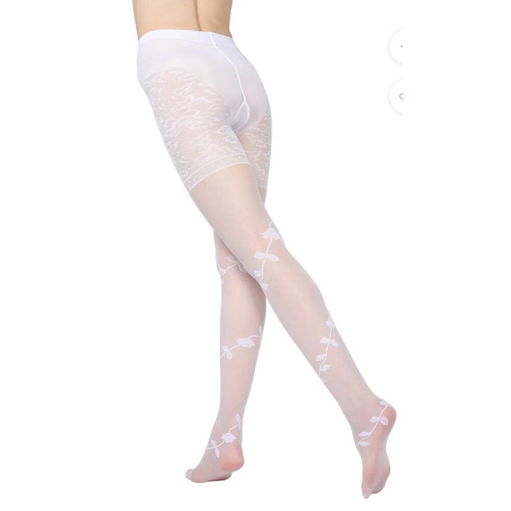 🦋B2G1🦋MeMOÍ Bridal PASSION Sheer Control Top Flower Pantyhose - Picture 3 of 4